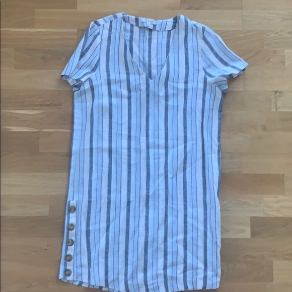 Madewell blue striped linen dress size S - Picture 1 of 3
